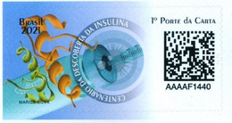 BRAZIL 2021 - CENTENARY OF THE DISCOVERY OF INSULIN - MEDICINA  - DRUG - MEDICAMENT - SELF ADHESIVE  MNH - Ongebruikt