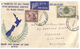 (V V 17) New Zealand Cover Posted To Australia - 1961 (World War Tribute) - Storia Postale