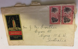 (V V 17) New Zealand Cover Posted To Australia (1936) Front Of Letter Only (Captain Cook Stamps 1940) - Cartas & Documentos
