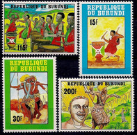 Burundi - 978/981 - Danses & Tambours - 1992 - MNH - Neufs