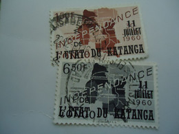 KATANGA  OVERPRINT CONGO STAMPS ANNIVERSARY - Katanga