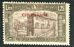 CIRENAICA 1930 MILIZIA  1,25+30 C. ** MNH - Cirenaica