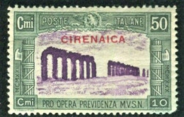 CIRENAICA 1930 MILIZIA  50 C. +10 C. * GOMMA ORIGINALE - Cirenaica