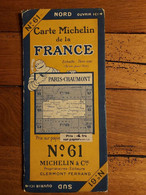 CARTE ROUTIERE MICHELIN  N°61 PARIS CHAUMONT 1/200 000 BIBENDUM - Callejero