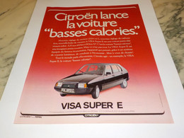 ANCIENNE PUBLICITE VOITURE VISA SUPER E  DE CITROEN  1980 - Cars