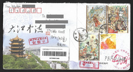 China Wuhan Cover With Recent Novel Stamps & Postmarks Sent To Peru - Cartas & Documentos