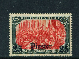 GERMAN PO'S IN TURKEY  - 1905-12 Germania Deutches Reich Definitive 25p On 5m Hinged Mint - Bureau: Turquie