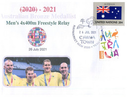 (VV 17 A) 2020 Tokyo Summer Olympic Games - Bronze Medal - 26-7-2021 - Men's 4x 400m Freestyle Relay (with AUS Flag) - Zomer 2020: Tokio