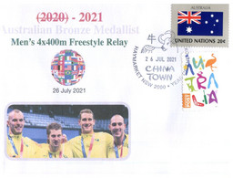 (VV 17 A) 2020 Tokyo Summer Olympic Games - Bronze Medal - 26-7-2021 - Men's 4x 400m Freestyle Relay (with AUS Flag) - Eté 2020 : Tokyo