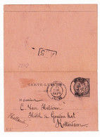 Entier Postal1898 Privas Ardèche Type Sage Rotterdam Hollande Pays Bas Philatélie Timbre - Kartenbriefe
