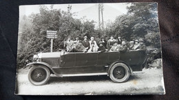 CPA PHOTO AUTOBUS CAR VOITURE D EXCURSION LOURDES ANIMATION 1930 - Bus & Autocars