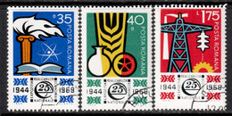 Romania 1969 Mi# 2783-2785 Used - Exhibition Showing The Achievements Of Romanian Economy During The Last 25 Years - Oblitérés