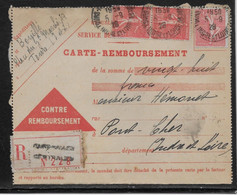 France Type Semeuse Sur Lettre - 1903-60 Säerin, Untergrund Schraffiert