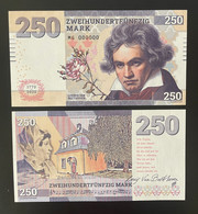 2020 Matej Gabris Deutschland 250 Mark Ludwig Van Beethoven 1770 - 2020 UNC SPECIMEN ESSAY Tirage Limité - Specimen