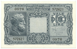 10 LIRE BIGLIETTO STATO GIOVE LUOGOTENENZA UMBERTO CAVALLARO 23/11/1944 FDS-/FDS - Sonstige