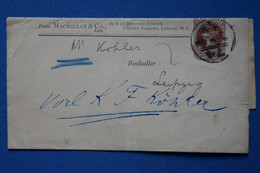 Y2  GRANDE BRETAGNE BELLE LETTRE   1901  LONDON POUR LEIPZIG  + + AFFRANCHISSEMENT   INTERESSANT - Cartas & Documentos