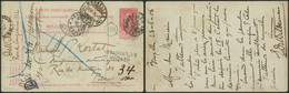 EP Au Type 10ctm Rouge Expédiée De Bruxelles (1906) > Paris, Inconnu & Retour + Cachet Essai De Bruxelles / Arrivée Sans - Cartes Postales 1871-1909