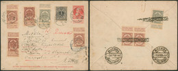 EP Au Type 10ctm Rouge Grosse Barbe + Affranch. Complé. De Vierves (1900) > Moscou (Russie) - Enveloppes