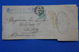 Y2  ARGENTINA   BANDE DE JOURNAL  1896  BUENOS AIRES  POUR LEIPZIG GERMANY + + AFFRANCHISSEMENT   INTERESSANT - Cartas & Documentos