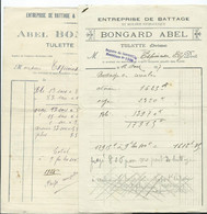 FACTURE - BONGARD ABEL -TULETTE - - 1900 – 1949