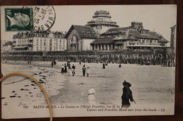 CPA Ak 1923 Saint St MALO Le Casino Et Hotel Franklin Vus De La Plage Animée Voyagée - Otros & Sin Clasificación