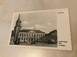 Germany Deutschland Haldensleben Friedrich Engels Platz Rathaus Truck Motor Bike RPPC 13791 Postkarte Post Card POSTCARD - Haldensleben