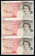 United Kingdom - England - 50 Pounds 1994 X 3 Pcs. Consecutive Serial Nr. - Pick 388c - Serial Nr.:R25 086275 , 6 & 7 - 50 Pounds