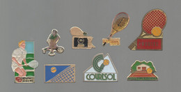 PINS PIN'S TENNIS  1014 EDBERG FUJI ROX ASNIERES COURTSOL PUISEAUX FRUOISE   LOT 8 PINS - Swimming