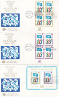 NATIONS UNIES ONU :  3 X FDC  30ème Anniversaire Oblitération New York 26 Juin 1976 - Briefe U. Dokumente