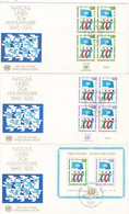 NATIONS UNIES ONU :  3 X FDC  30ème Anniversaire Oblitération Genève 26 Juin 1976 - Cartas & Documentos