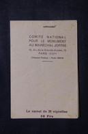 FRANCE - Carnet De 20 Vignettes Sur Le Maréchal Joffre - L 102702 - Blokken & Postzegelboekjes
