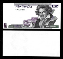 Test Note KBA-NotaSys "Beethoven - Type P", CTIP, Testnote, RRR, UNC, Echantillon, SPECIMEN - Andere - Europa