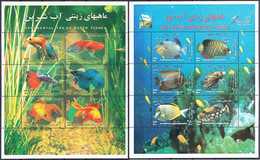 IRAN 2004, FAUNA, FISHES, COMPLETE, MNH SERIES With TWO SMALL SHEETLETS In GOOD QUALITY, *** - Iran