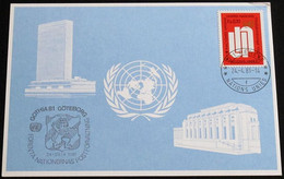 UNO GENF 1981 Mi-Nr. 100 Blaue Karte - Blue Card Mit Erinnerungsstempel GOTHIA 81 GÖTEBORG - Covers & Documents