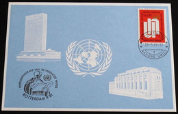 UNO GENF 1981 Mi-Nr. 101 Blaue Karte - Blue Card Mit Erinnerungsstempel R 81 ROTTERDAM - Cartas & Documentos