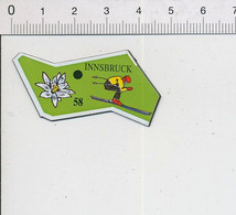 Magnet Le Gaulois Carte Europe 58 Innsbruck Sport Ski Autriche Edelweiss Fleur 10mag - Toerisme