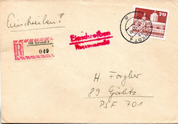 (FC-9) DDR Bedarfs-EINSCHREIB-Brief  EF Mi 1881  TSt 1.11.1982 SCHWEDT - Covers & Documents