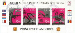 Jeux Sportifs Des Petits Etats Europeens (tir,natation,baskett-ball,athletisme) Bloc-feuillet Oblitéré 1 ère Qualité - Used Stamps