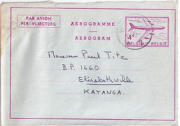 1962 - BELGIQUE => KATANGA INDEPENDANT ! - LETTRE AEROGRAMME De VERVIERS => ELISABETHVILLE - Aerogrammi