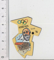 Magnet Le Gaulois Carte Europe 76 Athènes Portrait Socrate Acropole Grèce Jeux Olympiques Anneaux 11mag - Tourism
