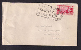 DDZ 961 - Enveloppe TP 90 C Etablissements De L'Océanie PAPEETE Tahiti 1939 Vers La France - Lettres & Documents