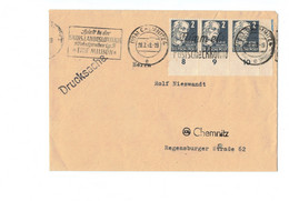 Brief Nach Chemnitz // SST 1949 - Sowjetische Zone / DDR - 3er Eckrand Käthe Kollwitz - Briefe U. Dokumente