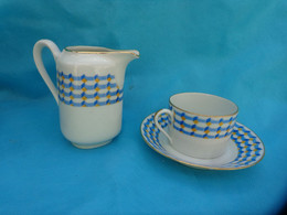 Tasse - Sous Tasse - Pot A Creme Porcelaine De Limoges F. Legrand & Cie - Kopjes