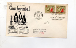 5CRT685 - CANADA 10.9.1958 , FDC Petrolio - 1952-1960