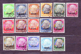 GERMANY/Elsass. 1940/Alsace, Overprint GermanPost Stamps.. Set Of 16v/postal Used. - Used Stamps