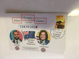 (V V 20 A) Toyko Olympic Games - Australian Olympic Flags-Bearers For 2021 - Generic Stamp Cover (7-7-21) - Eté 2020 : Tokyo