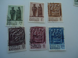 KATANGA  USED  6 STAMPS   ART  MUSEUM - Katanga