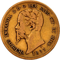 Monnaie, États Italiens, SARDINIA, Vittorio Emanuele II, 10 Lire, 1853, Torino - Piémont-Sardaigne-Savoie Italienne