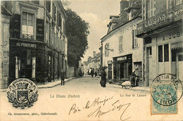 Le Blanc * La Rue St Lazare * Librairie * Magasins Commerce " Au Printemps " * Devanture Café A. DUBOIS - Le Blanc