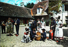 ►  CPSM  Folklore  Bourdonnais Départ Marché Parapluie Panier Poule - Danses